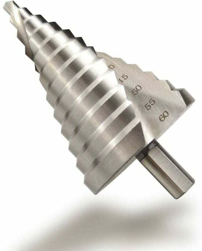 Thumbnail - HSS-Stufenbohrer, 6 – 60 mm, spiralförmiger konischer Schlitz, 12-Stufen-Fräser zum Schraubendreherbohren in Stahl, Mess...