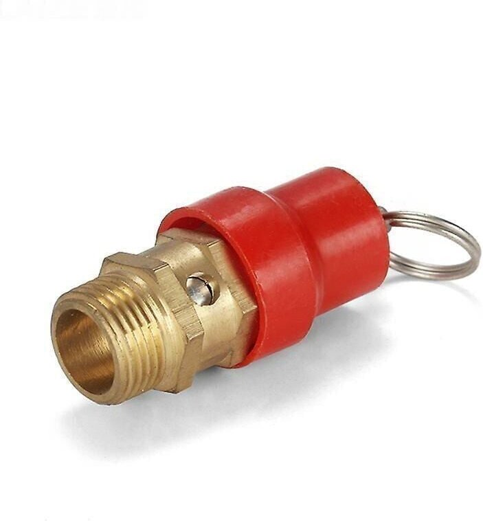 Sicherheitsventil Luftkompressor Druckbegrenzungsventil G1/4 männlich 8 kg Einstelldruck rote Kappe 1 Packung