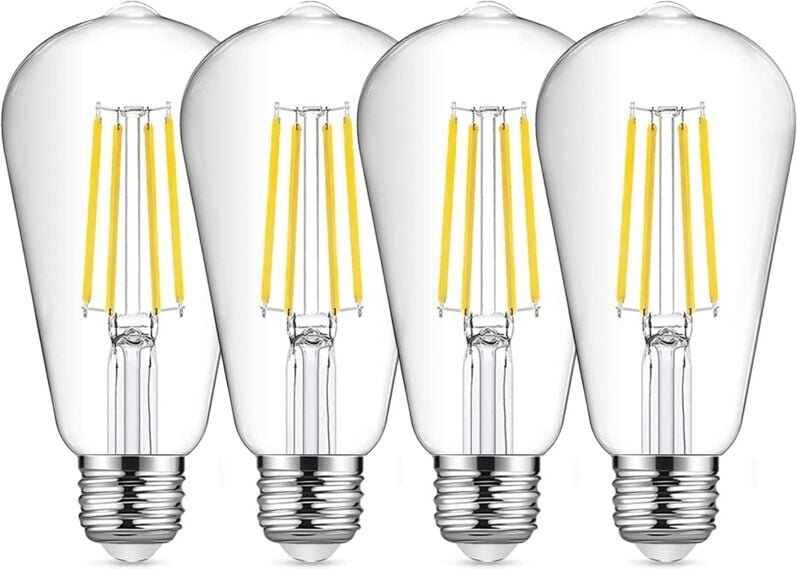 Beijiyi - E27 ST64 LED-Glühlampe, 8 w, 6500 k, kaltweiß, Vintage-Glühbirne, Vintage-Edison-Glühbirne, Retro-Antiklampe, ...