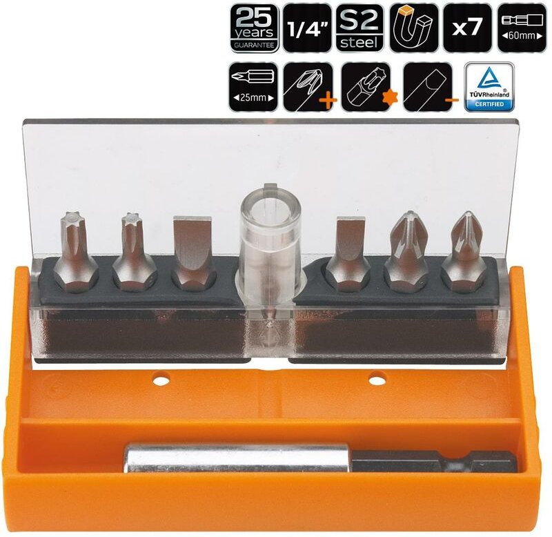 7 tlg. Profi Bit Set Halter 25 Jahre Garantie