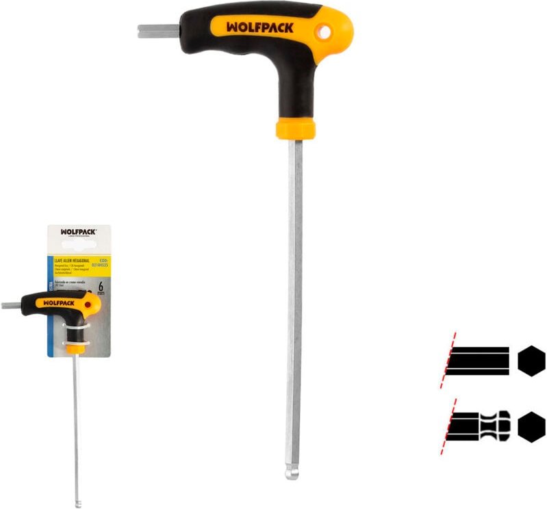 Inbusschlüssel mit Kugelgriff Form t 6,0 mm. mit Aufhänger