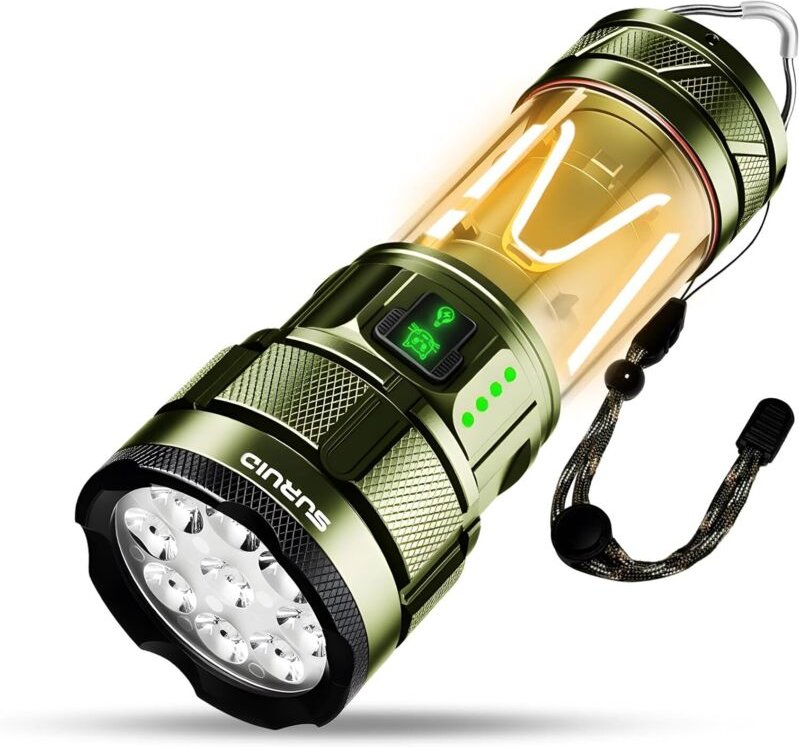 Superhelle LED-Taschenlampe, 6000 Lumen, wiederaufladbare Taschenlampe mit Campinglicht, verbesserte, extrem hohe Lumena...