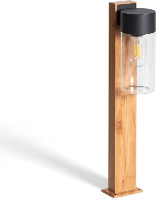 Efectoled - Bodenstehleuchte Außen Aufbau 50cm Edelstahl und Glas Isoba Schwarz