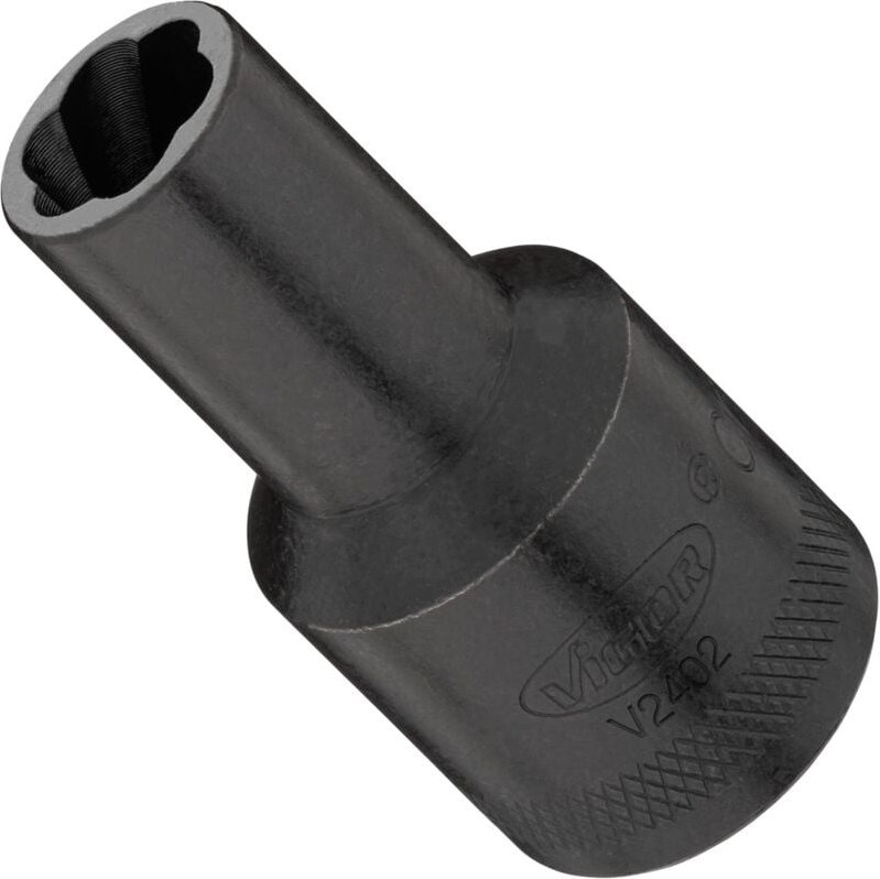 Spiralnutenausdreher-Einsatz ∙ V2402 ∙ 1/2 Zoll (12,5 mm) Vierkant hohl ∙ Außen Schraubenausdreher Profil ∙ sw 11 mm