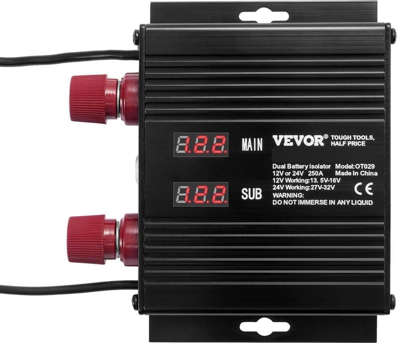 250 amp Spannungsgesteuertes Trennrelais, 12 V/24 v, Universal vsr Spannungsempfindliches Relais Batterie Isolator, für ...