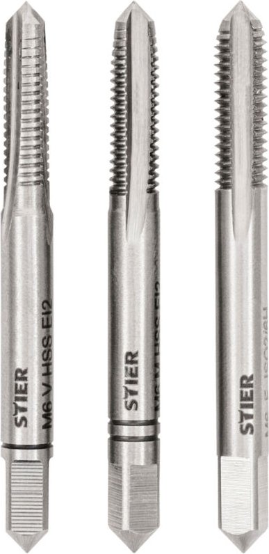 Handgewindebohrer Satz 3-teilig, Vor- Mittel- und Fertigschneider, din 352 hss-g M6, zur Herstellung von DIN13 Innengewi...