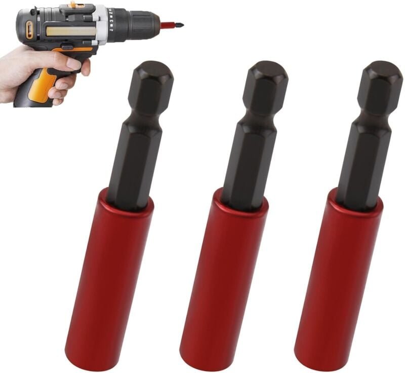 3 Stück schlagfester Bithalter mit Sechskantschaft, Schraubendreherbit für elektrische Bohrmaschinen, Schraubendreherbit...