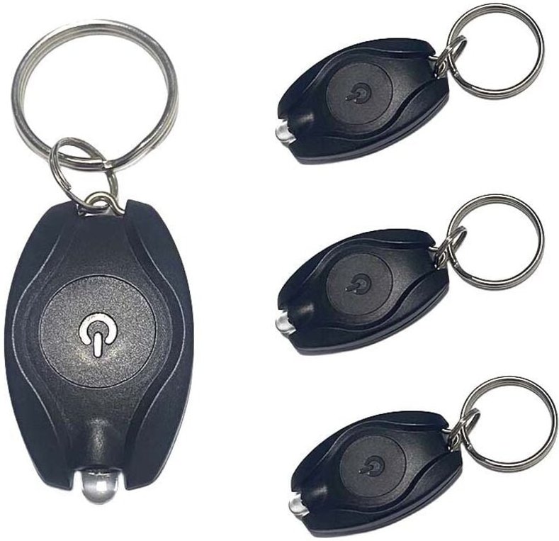 4er-Pack Mini-LED-Schlüsselanhänger-Licht, 14 Lumen, tragbar, ultrahell, batteriebetrieben, Schlüsselanhänger-Taschenlam...