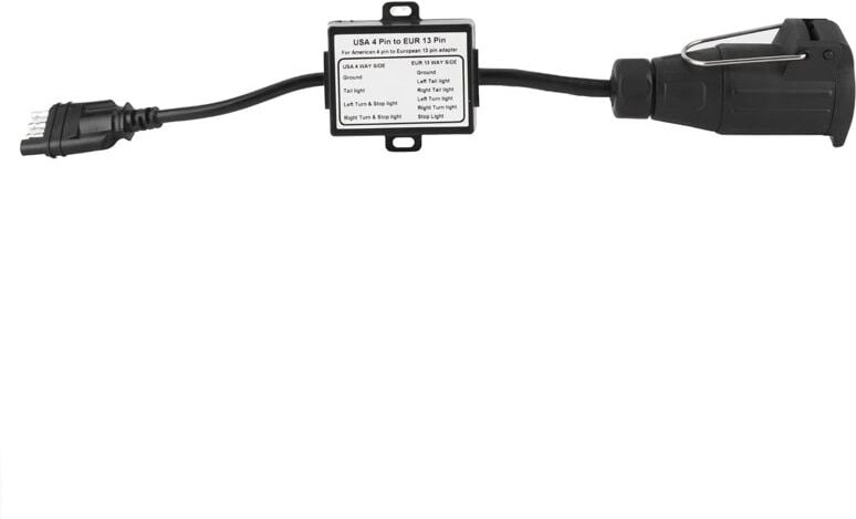 Thumbnail - Ej.life - Aramox Anhängerverkabelungsadapter, Plastic Trailer Connector us 4-Pin Flat Plug To eu 13-Pin Portable Trailer...