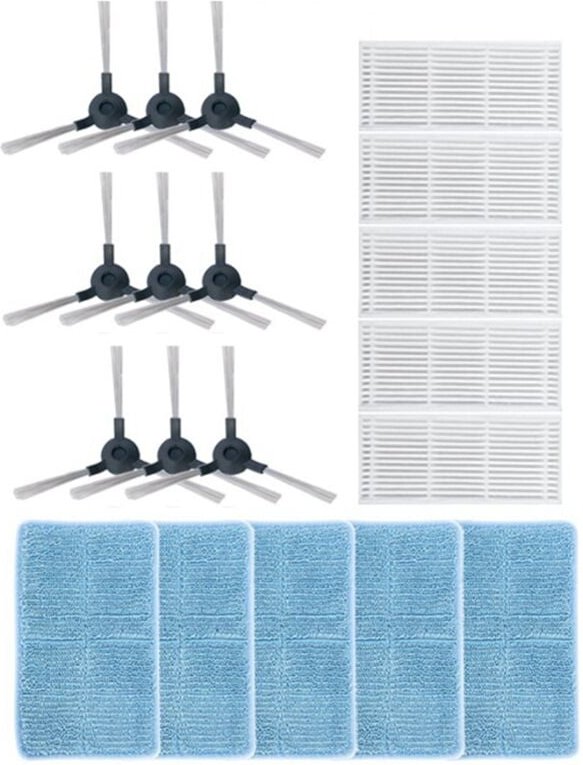 19-teilige Ersatzteile für Midea R1-L083B/R1-L085B Roboter-Staubsauger, waschbar, Seitenbürste, Wischtuch, HEPA-Filter a