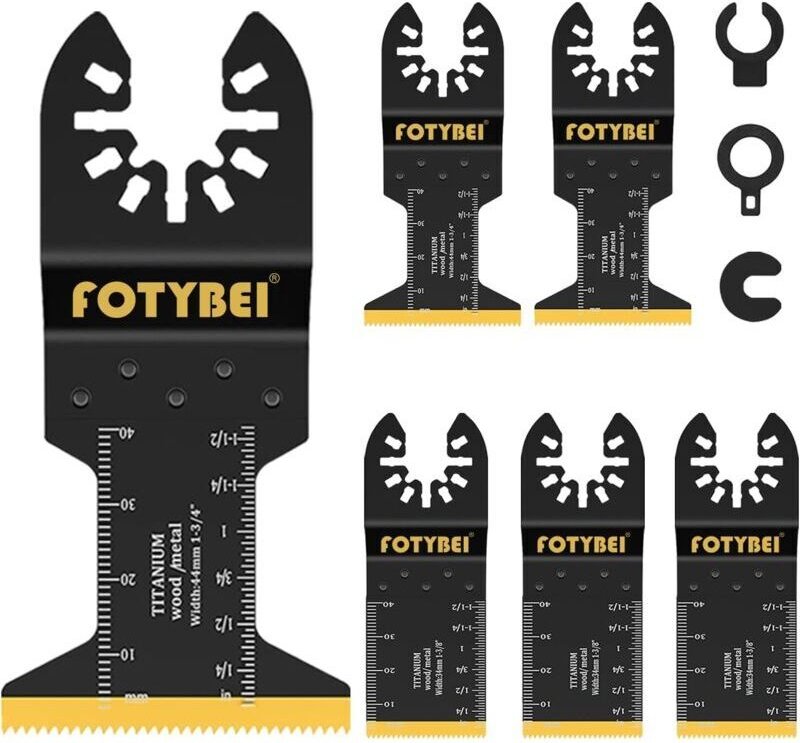 Werkzeug-Titan-Oszillationssägeblätter, 5-teiliges Multifunktionswerkzeug-Sägeblattset für Kunststoff, Holz und Metall, ...
