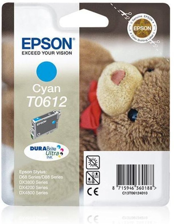 Epson Teddybear Singlepack Cyan T0612 DURABrite Ultra Ink