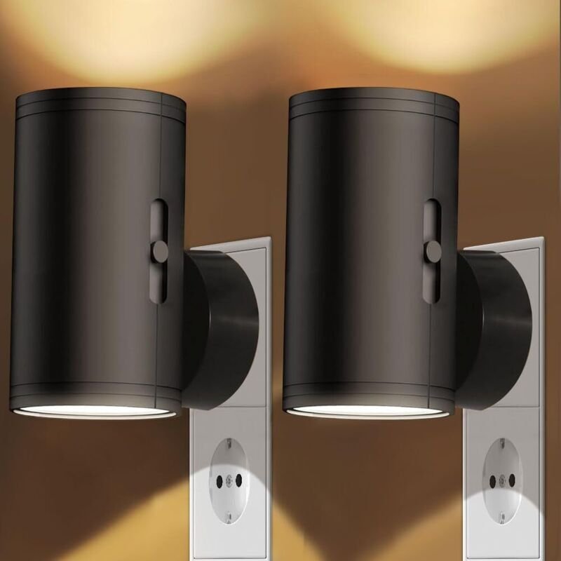 2er-Set LED-Nachtlichter, LED-Nachtlicht Steckdose mit Touch-Steuerung, Plug-and-Play-Nachtlicht für Küche, Flur, Treppe...