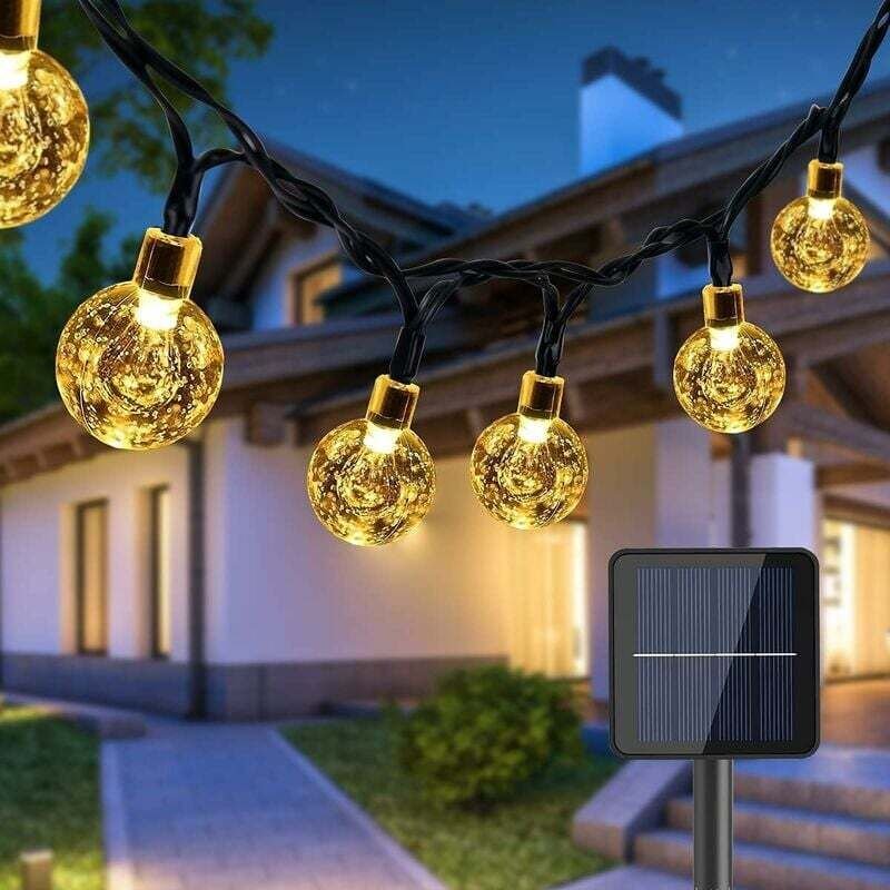 Thumbnail - 50 led 7m Lichterkette für den Außenbereich, Solar-Kugelbirne, wasserdichte Leuchte 8m Mdes für Innen- und Außenbereich,...