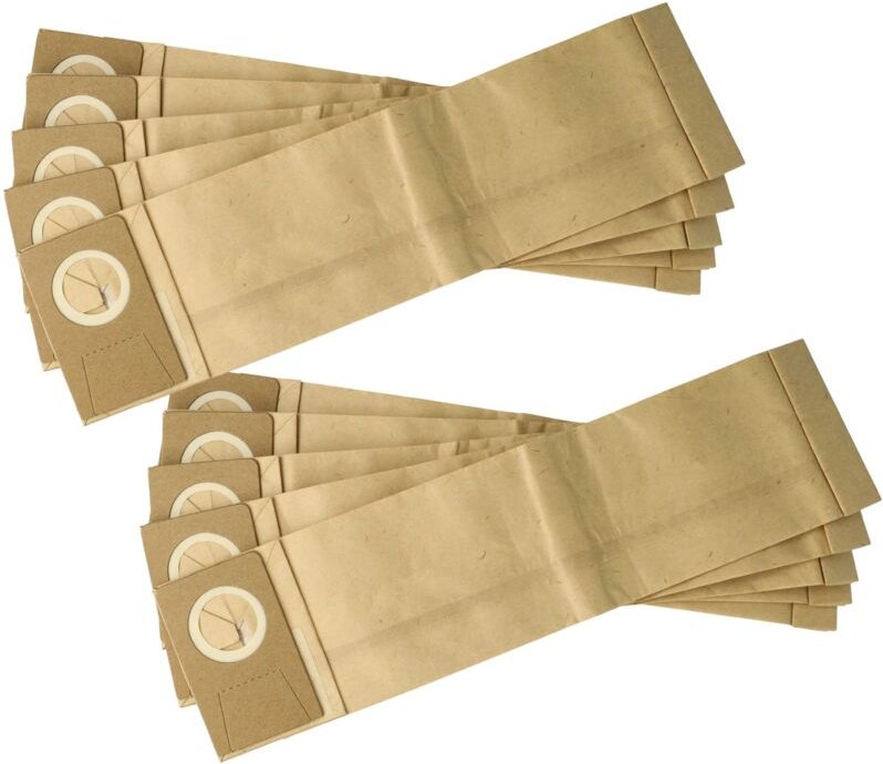 10x Staubbeutel kompatibel mit Lindhaus rx Hepa 450e, rx Hepa 500 Staubsauger - Pappe / Filterpapier, 38,5cm x 10cm brau...