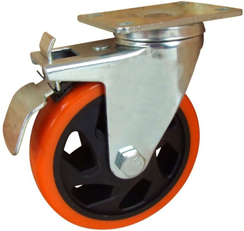 Thumbnail - Transportrollen 125mm Lenkrolle Schwerlastrollen Bockrollen Möbelrolle Bremse - Transportrolle lenkbar mit Bremse - Buri