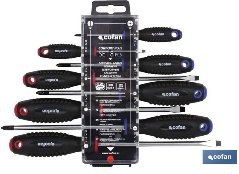 Display Flach-Phillips-Schraubendreher 8-tlg.