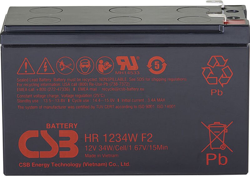 CSB Battery HR 1234W high-rate HR1234WF2 Bleiakku 12 V 8.4 Ah Blei-Vlies (AGM) (B x H x T) 151 x 99