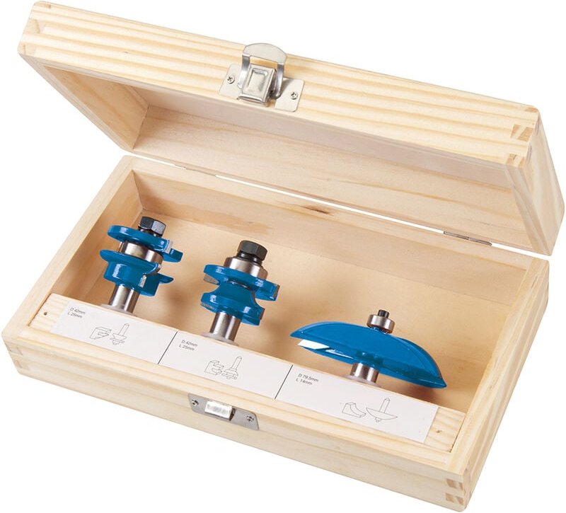 Silverline - 1/2-Zoll-Hartmetall-Kassettentürenfräser, 3-tlg. Satz 1/2 Zoll