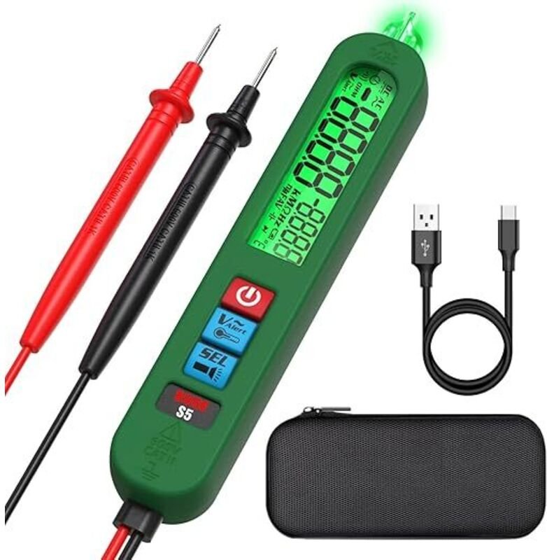 S5 Spannungsprüfer Berührungslos Wiederaufladbare Stift Multimeter Elektrische Tester mit Super Großes LCD Stromprüfer A...