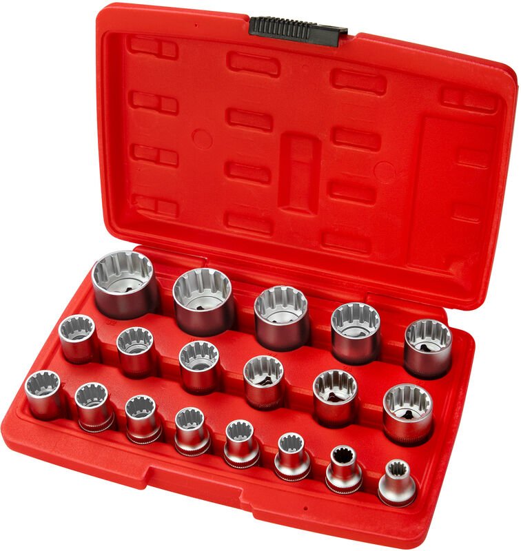 Thumbnail - Dema - Stecknuss Set 19tlg 1/2 Zoll Vielzahn 12-Kant Ratschen Nüsse Aufsteckschlüssel