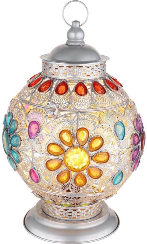 Tischlampe - Gelasius - silber - metall - ø 27cm - E27 - - Globo