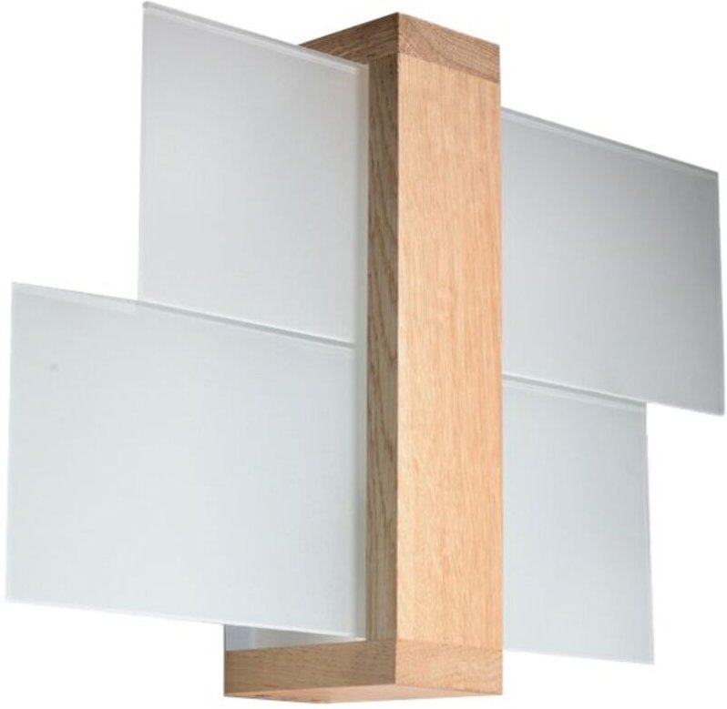 Feniks - 1 Light Flush Wandleuchte Naturholz, E27 - Sollux