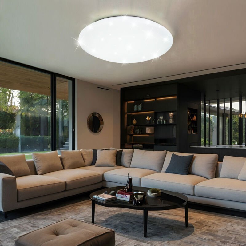 Etc-shop - led Deckenlampe Wohnzimmerleuchte Sternenhimmel Deckenleuchte weiß, Sterneneffekt, 18 w 1260lm 4000K, DxH 29x...