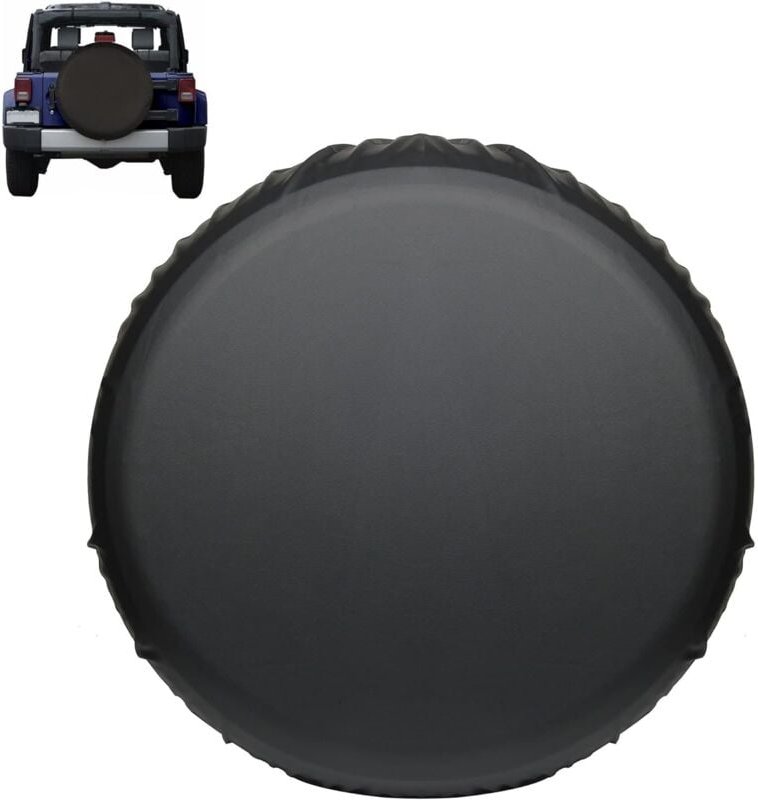 Sollbry Universelle Reserveradabdeckung für Auto, SUV, LKW, dickes Leder, wasserdicht, staubdicht, Sonnen-, Regen-, Schn...