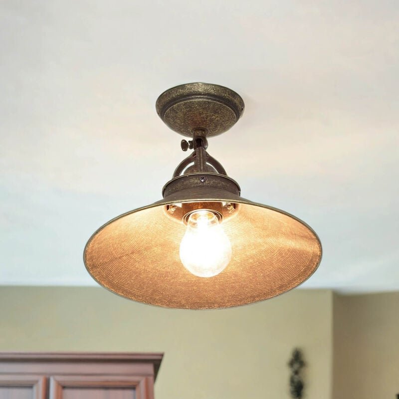 Licht-erlebnisse - Massive Messinglampe Deckenleuchte Vintage in Bronze Antik