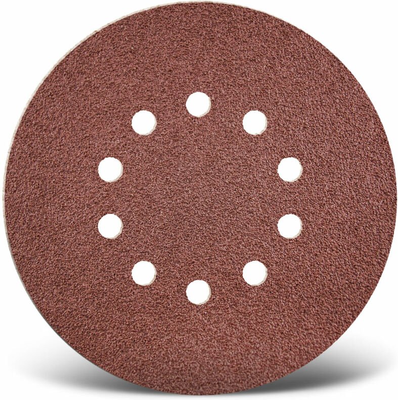 MENZER Red Klett-Schleifscheiben, 225 mm, 10-Loch, f. Trockenbauschleifer, Normalkorund (5 Stk.) K180