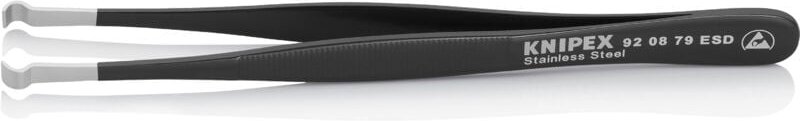 Positionierpinzette esd geriffelt, 122 mm, 92 08 79 - Knipex