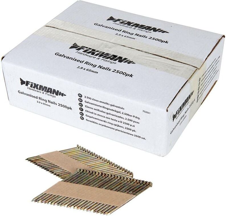Galvanisierte Ringnutnägel, 2.500er-Pckg. 2,9 x 65 mm