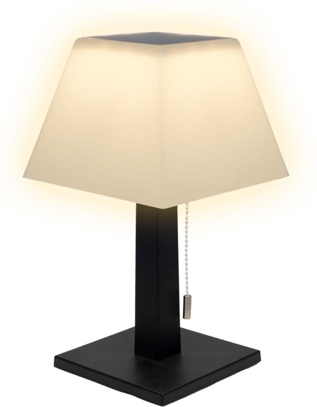 2in1 Solar und Akku Tischleuchte für Außen und Innen - 28 cm - led Tischlampe mit 3 Helligkeitsstufen in warm weiß - Gar...