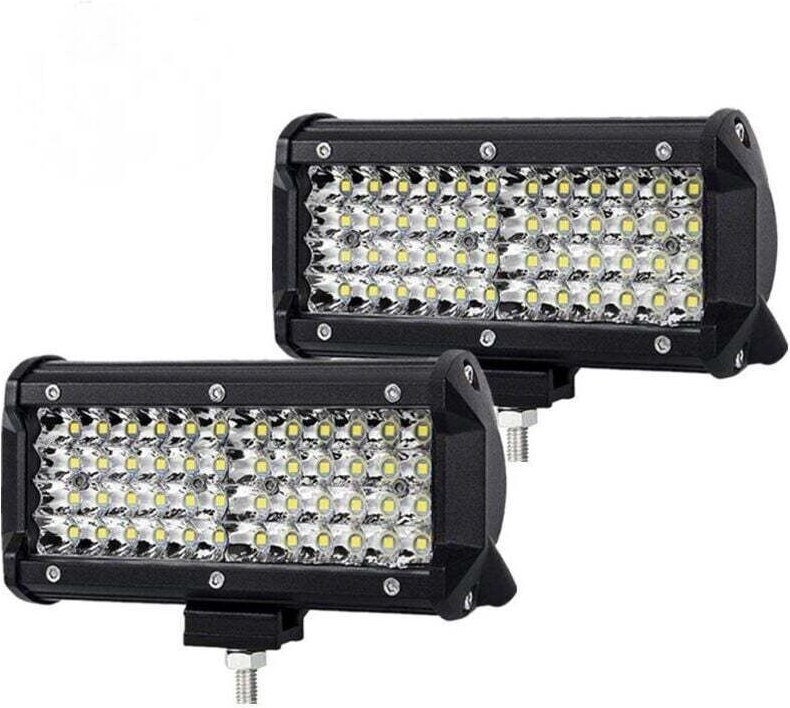 7-Zoll-Paar LED-Arbeitsscheinwerfer 144 W 14400 LM 6000 K Traktorlichter LED-Leiste 4x4 Nebelscheinwerfer 4-reihig 8D Sp...