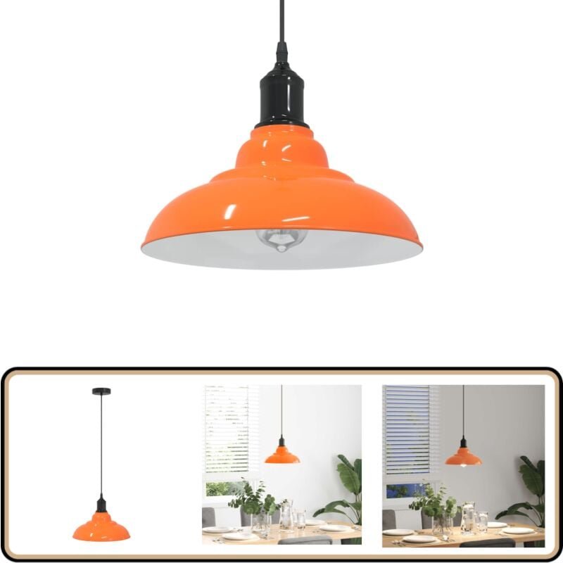 Pendelleuchte Höhenverstellbar E27 Orange Glänzend Ø31cm Metall - Vidaxl