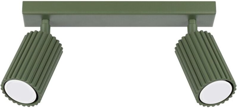 Licht-erlebnisse - Spot Lampe Aluminium GU10 verstellbar Olivgrün 2-flammig länglich Modern
