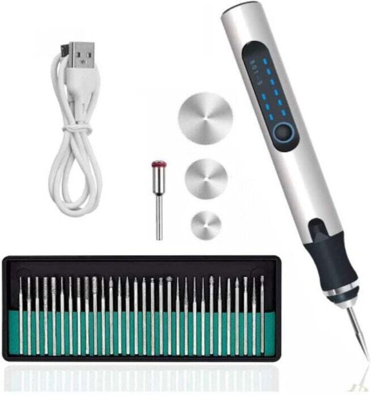 Kabelloser Gravierstift, elektrisches Gravurwerkzeug-Set mit 35 Bits, per USB wiederaufladbare Graviermaschinen für Schm...