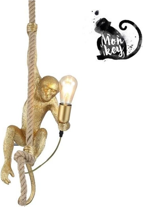 Affen-Hängeleuchte aus Harz „Ximpa“