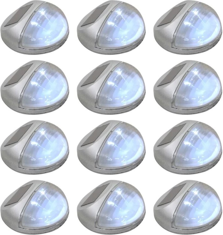 Vidaxl - Outdoor Solar-Wandleuchten led 12 Stk. Rund Silbern