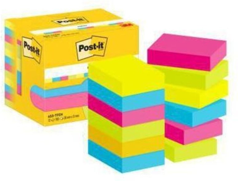 3M - Haftnotiz ® Notes Promotion Energetic Collection 51 x 38 mm (b x h) je 3 x neongelb paradiseblau powerpink neongrün...
