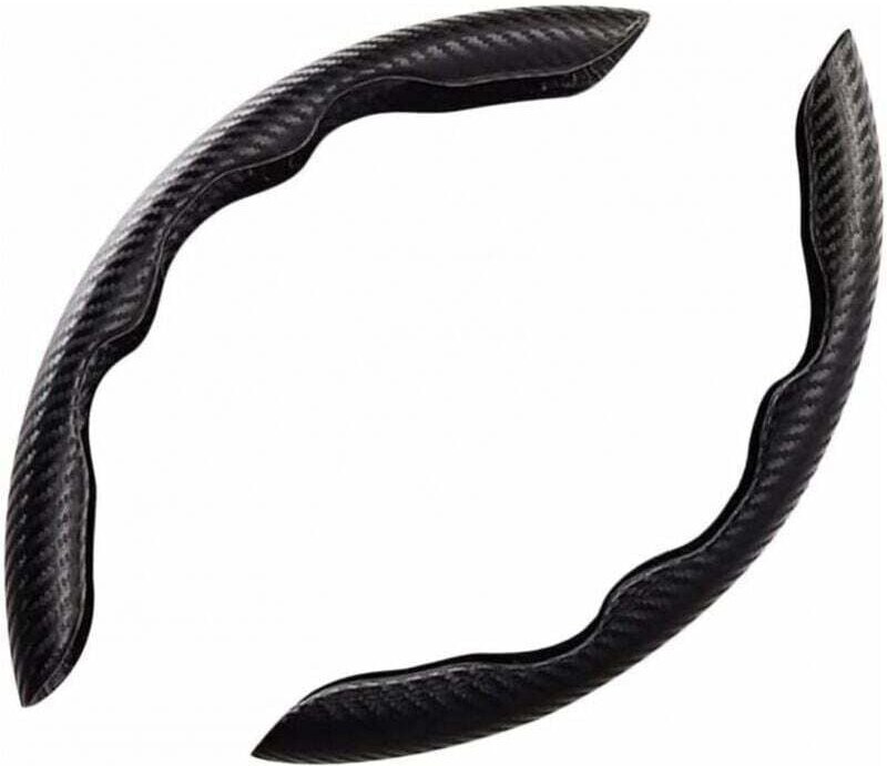 Coprivolante per auto nero, 2 confezioni coprivolante universali in fibra di carbonio, accessorio interno, ultraleggero,...