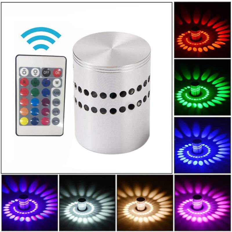 Stück 3 w Innenwandleuchte Aluminium led rgb Spirallampe Dimmbares buntes Licht mit Fernbedienung led Downlight Moderne ...