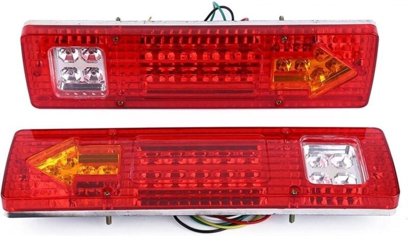 Für 12-Volt-Rücklicht, 2 x 12 v 19 LED-Rücklichter, Bremslicht, Blinker, Rücklicht für Auto, lkw, rotes Rücklicht, LED-R...