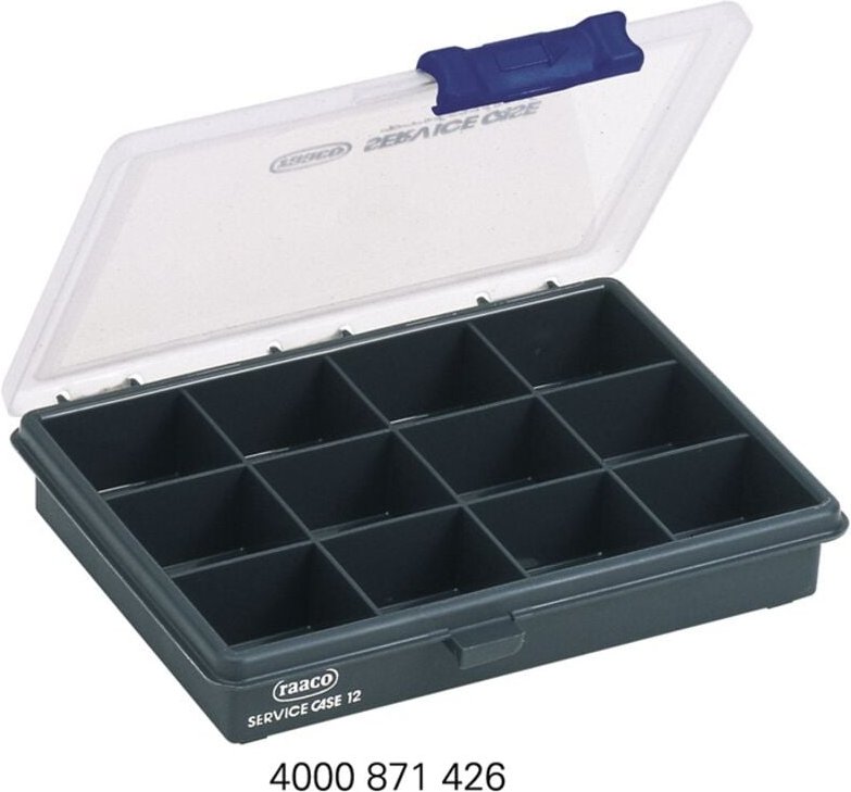 Sortimentskasten B175xT143xH32mm 12 Fächer transparent dunkelblau