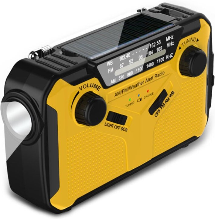 Solar-Handkurbelradio, Dynamo-AM/FM-Radio, batteriebetriebenes Survival-Radio mit 3000-mAh-Akku, tragbares wiederaufladb...