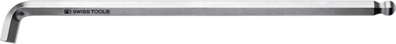 Pb Swiss Tools - Sechskant-Winkelschraubendreher, lang, mit Kugelkopf und kurzem Schenkel, verchromt, 2 mm