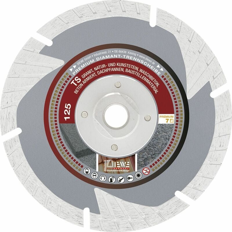 Diewe - Diamant Trennscheibe ts 125mm - Handtrennscheibe für Stein und Beton