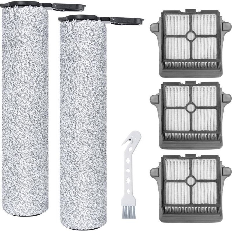 Tineco Floor One S7 Dampfstaubsauger Zubehör: 2 Rollenbürsten, 3 HEPA-Filter, 1 Reinigungsbürste