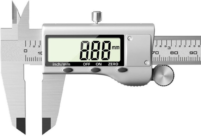 Digitaler Messschieber, Edelstahl, mit großem LCD-Display, einfache Umrechnung zwischen Zoll- und metrischen Einheiten, ...